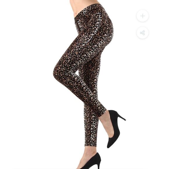 NWT Memoi leopard print leggings - Picture 2 of 9